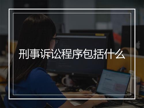刑事诉讼程序包括什么