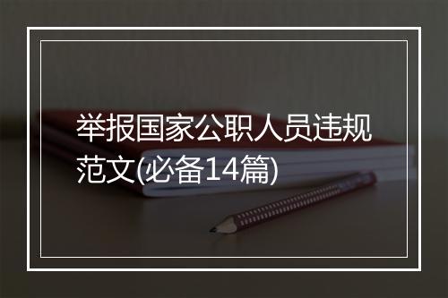 举报国家公职人员违规范文(必备14篇)
