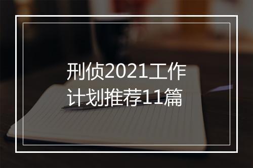 刑侦2021工作计划推荐11篇