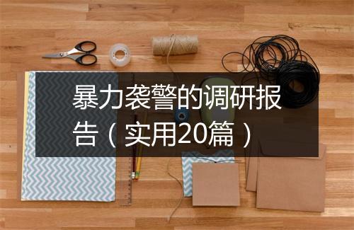 暴力袭警的调研报告(实用20篇)