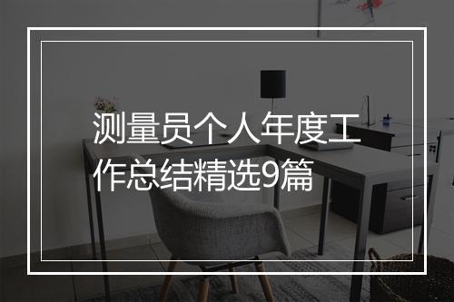 测量员个人年度工作总结精选9篇
