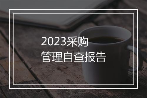 2023采购管理自查报告