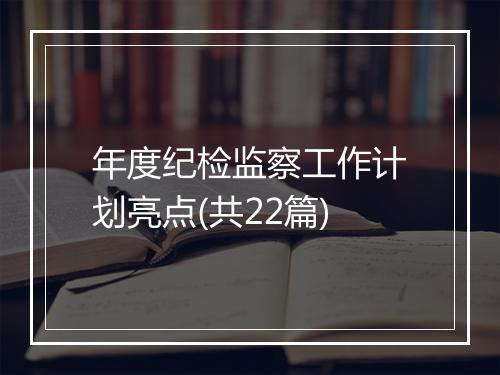年度纪检监察工作计划亮点(共22篇)