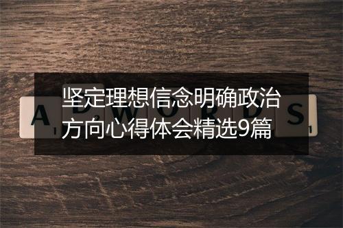 坚定理想信念明确政治方向心得体会精选9篇