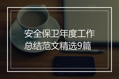 安全保卫年度工作总结范文精选9篇