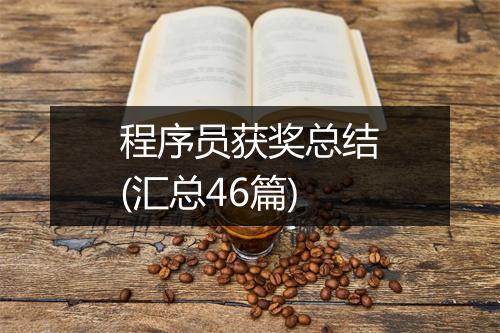 程序员获奖总结(汇总46篇)