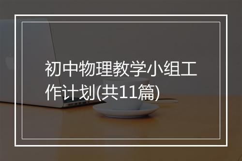 初中物理教学小组工作计划(共11篇)