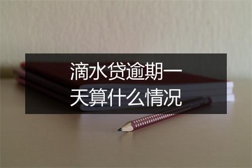 滴水贷逾期一天算什么情况