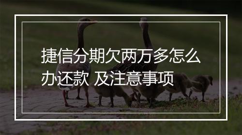 捷信分期欠两万多怎么办还款 及注意事项