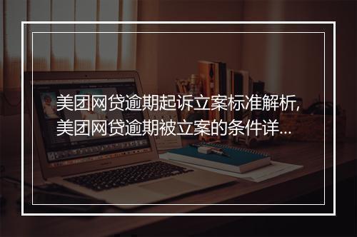 美团网贷逾期起诉立案标准解析,美团网贷逾期被立案的条件详解