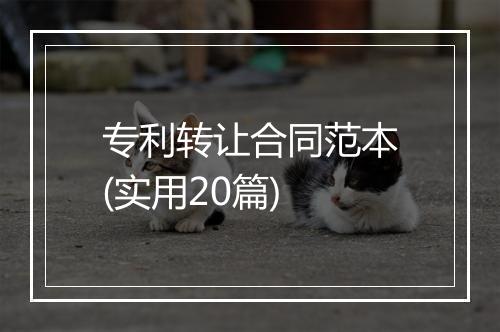 专利转让合同范本(实用20篇)