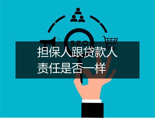 担保人跟贷款人责任是否一样
