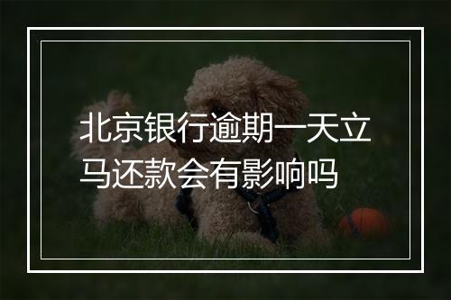 北京银行逾期一天立马还款会有影响吗