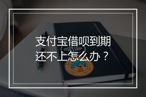 支付宝借呗到期还不上怎么办?