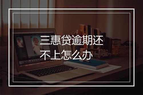 三惠贷逾期还不上怎么办