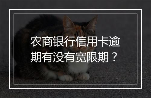 农商银行信用卡逾期有没有宽限期?