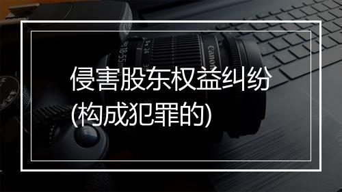 侵害股东权益纠纷(构成犯罪的)