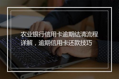农业银行信用卡逾期结清流程详解,逾期信用卡还款技巧