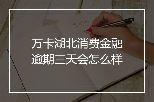 万卡湖北消费金融逾期三天会怎么样