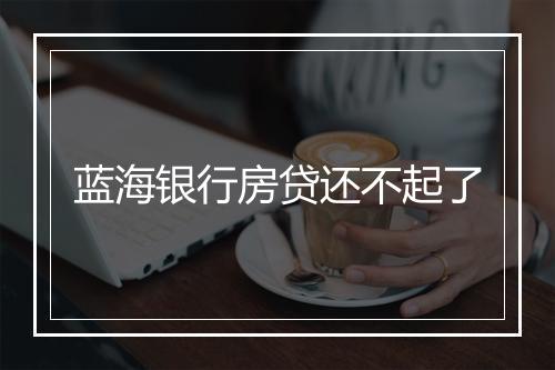 蓝海银行房贷还不起了