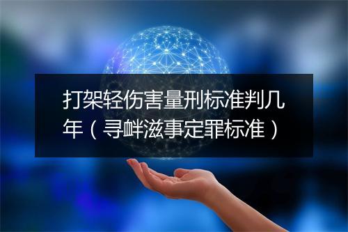 打架轻伤害量刑标准判几年(寻衅滋事定罪标准)