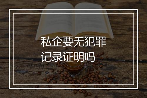 私企要无犯罪记录证明吗