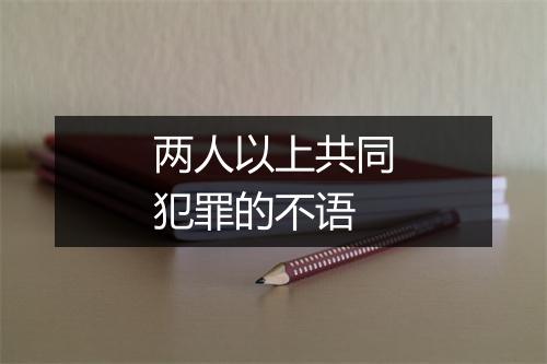 两人以上共同犯罪的不语