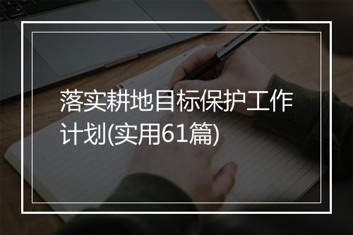 落实耕地目标保护工作计划(实用61篇)