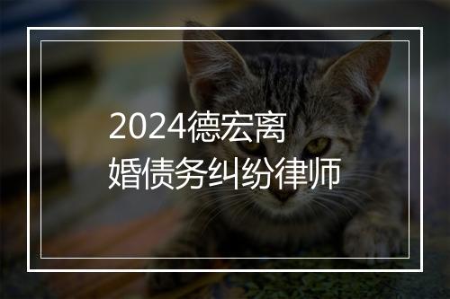 2024德宏离婚债务纠纷律师