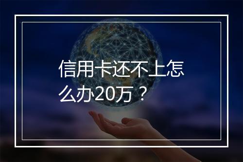 信用卡还不上怎么办20万?