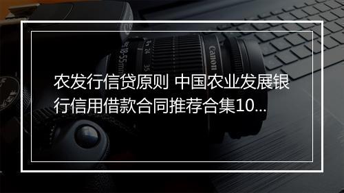 农发行信贷原则 中国农业发展银行信用借款合同推荐合集10篇