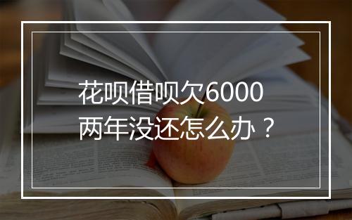 花呗借呗欠6000两年没还怎么办?