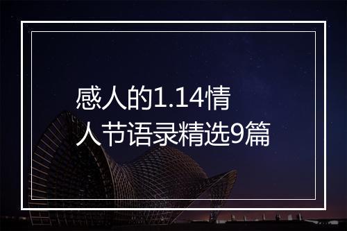 感人的1.14情人节语录精选9篇