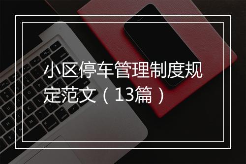 小区停车管理制度规定范文(13篇)