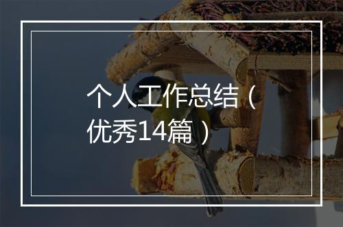 个人工作总结(优秀14篇)