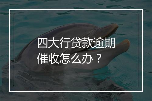 四大行贷款逾期催收怎么办?