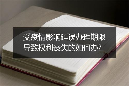 受疫情影响延误办理期限导致权利丧失的如何办?