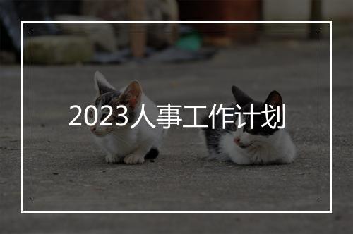 2023人事工作计划
