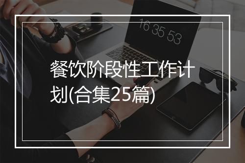 餐饮阶段性工作计划(合集25篇)