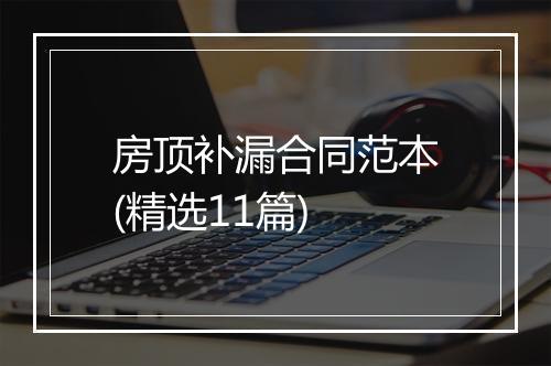 房顶补漏合同范本(精选11篇)