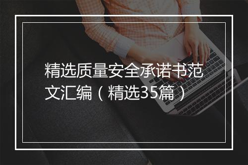 精选质量安全承诺书范文汇编(精选35篇)