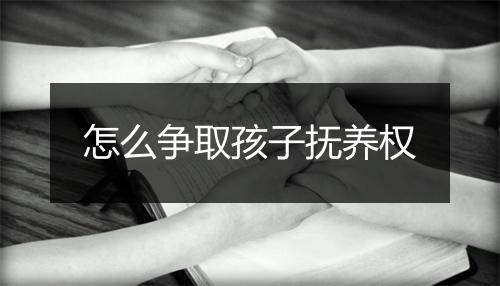 怎么争取孩子抚养权