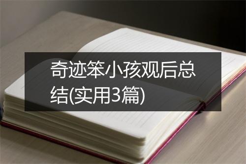 奇迹笨小孩观后总结(实用3篇)