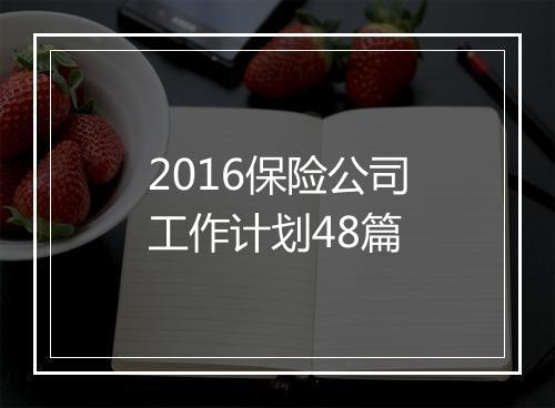 2016保险公司工作计划48篇