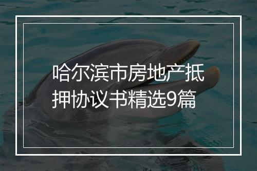 哈尔滨市房地产抵押协议书精选9篇
