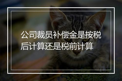 公司裁员补偿金是按税后计算还是税前计算