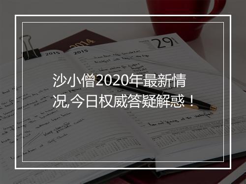 沙小僧2020年最新情况,今日权威答疑解惑!