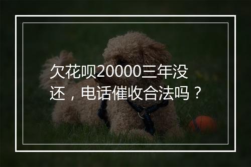 欠花呗20000三年没还,电话催收合法吗?