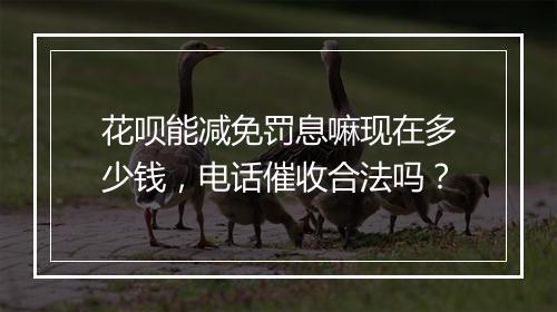 花呗能减免罚息嘛现在多少钱,电话催收合法吗?