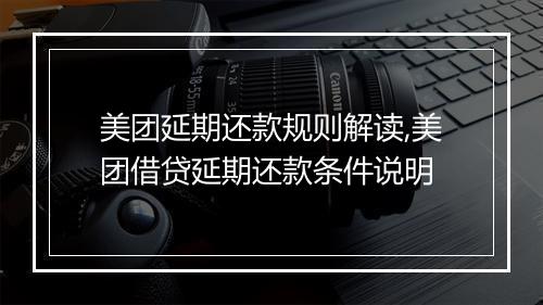 美团延期还款规则解读,美团借贷延期还款条件说明